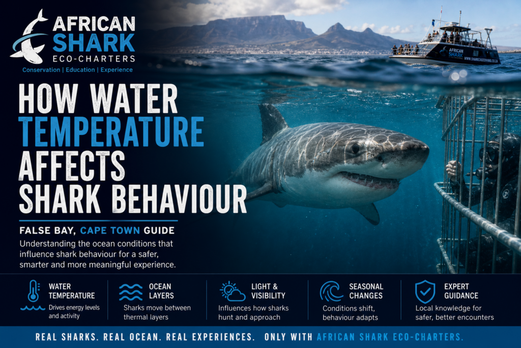 An explanation of how water temperature affects shark behaviour